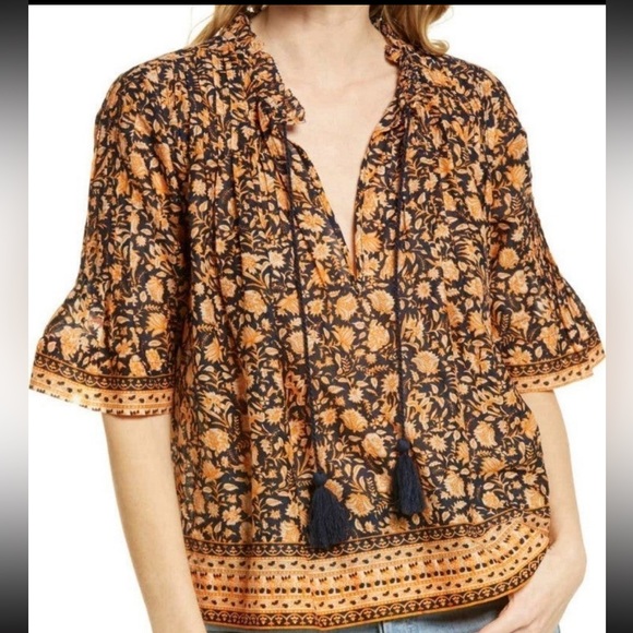 FAHERTY Acadia Boho Style Blouse New XS - Picture 4 of 4